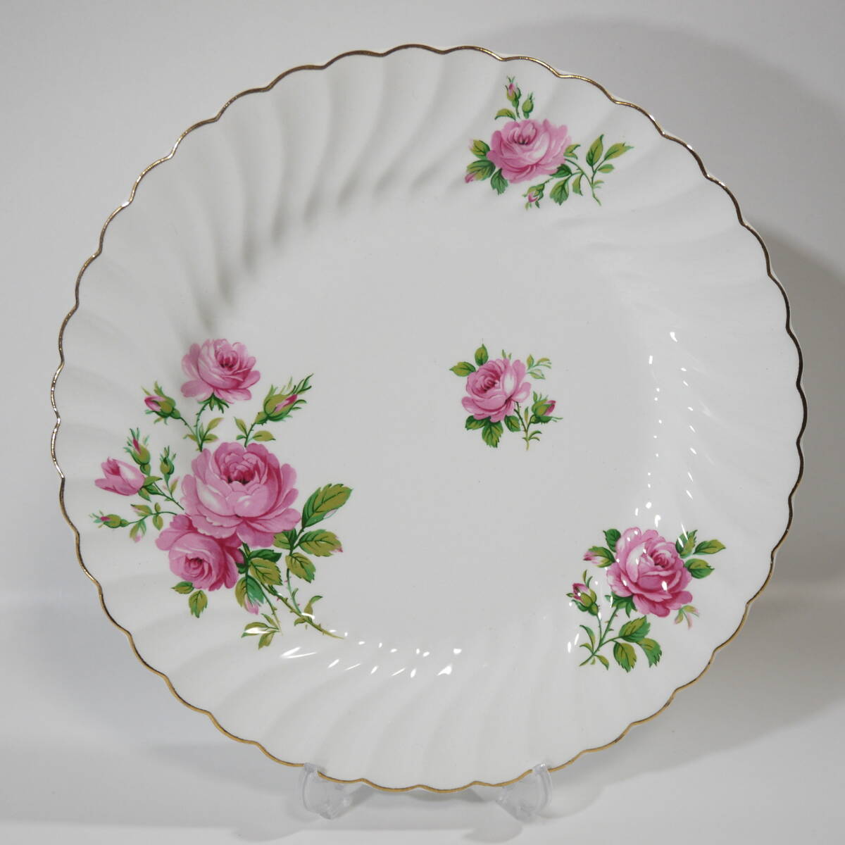 ジョンソン ブラザーズ Johnson Brothers Ironstone Snowhite Regency Pink roses プレート 7枚セット 未使用 長期保管品 お皿 レトロの画像4