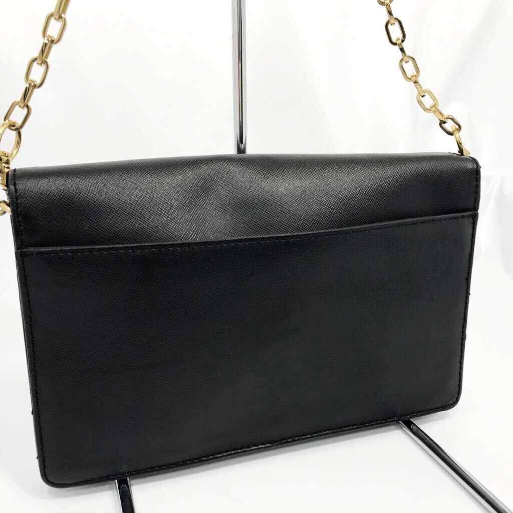 【極美品】トリーバーチ2way /ペーパー型/レザー/ゴールド金具/チェーン/ワンショルダーバック/クラッチ/ブラック_画像3