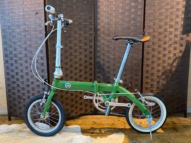 ■FIAT 折畳み自転車 フィアット グリーン 14インチ アルミフレーム コンパクト 自転車 札幌発★の画像2