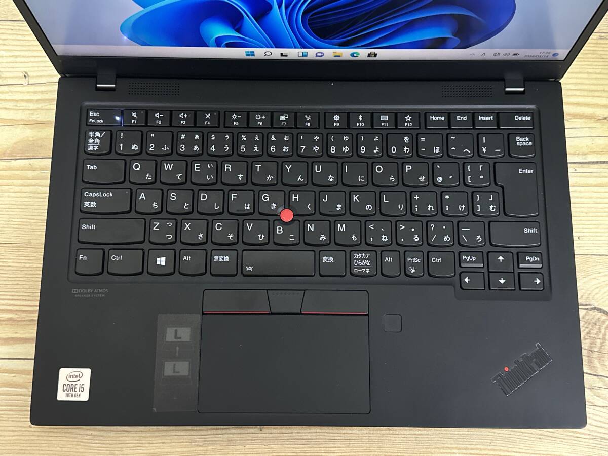 【美品♪】Lenovo ThinkPad X1 Carbon Gen8[10世代/Core i5(10210U)1.6Ghz/RAM:8GB/SSD:256GB/14インチ]Windows 11 動作品_画像2