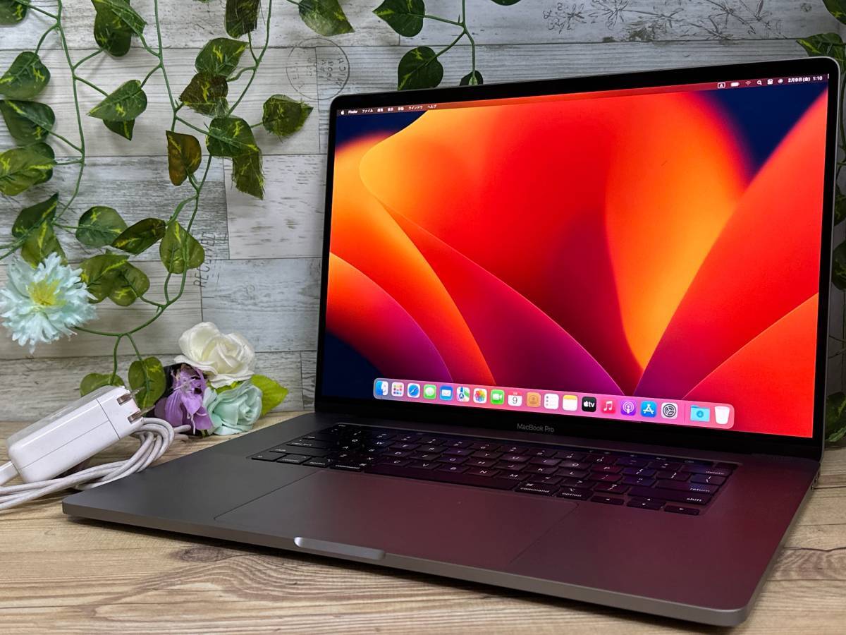 【良品♪】MacBook Pro 2019[Core i9 9980HK 2.4GHz/RAM:32GB/SSD:1024GB(1TB)/16インチ/タッチバー]Ventura スペースグレー 動作品の画像1