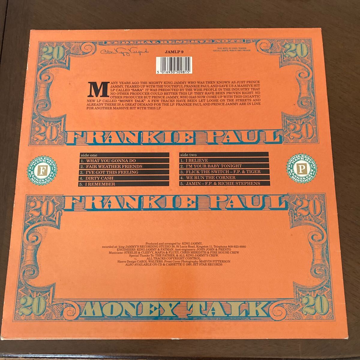 Frankie Paul Money Talk/LP_画像2