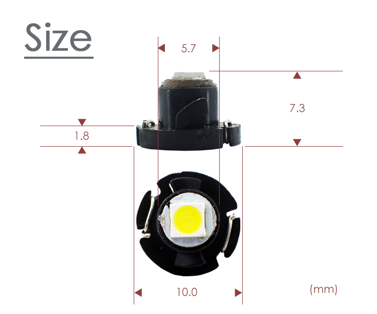 4個 T4.2 LED ハイパワーSMD採用 白 メーター球 エアコン球 ダッシュボードパネル内 3030チップ ホワイト12V用 PX031_画像3