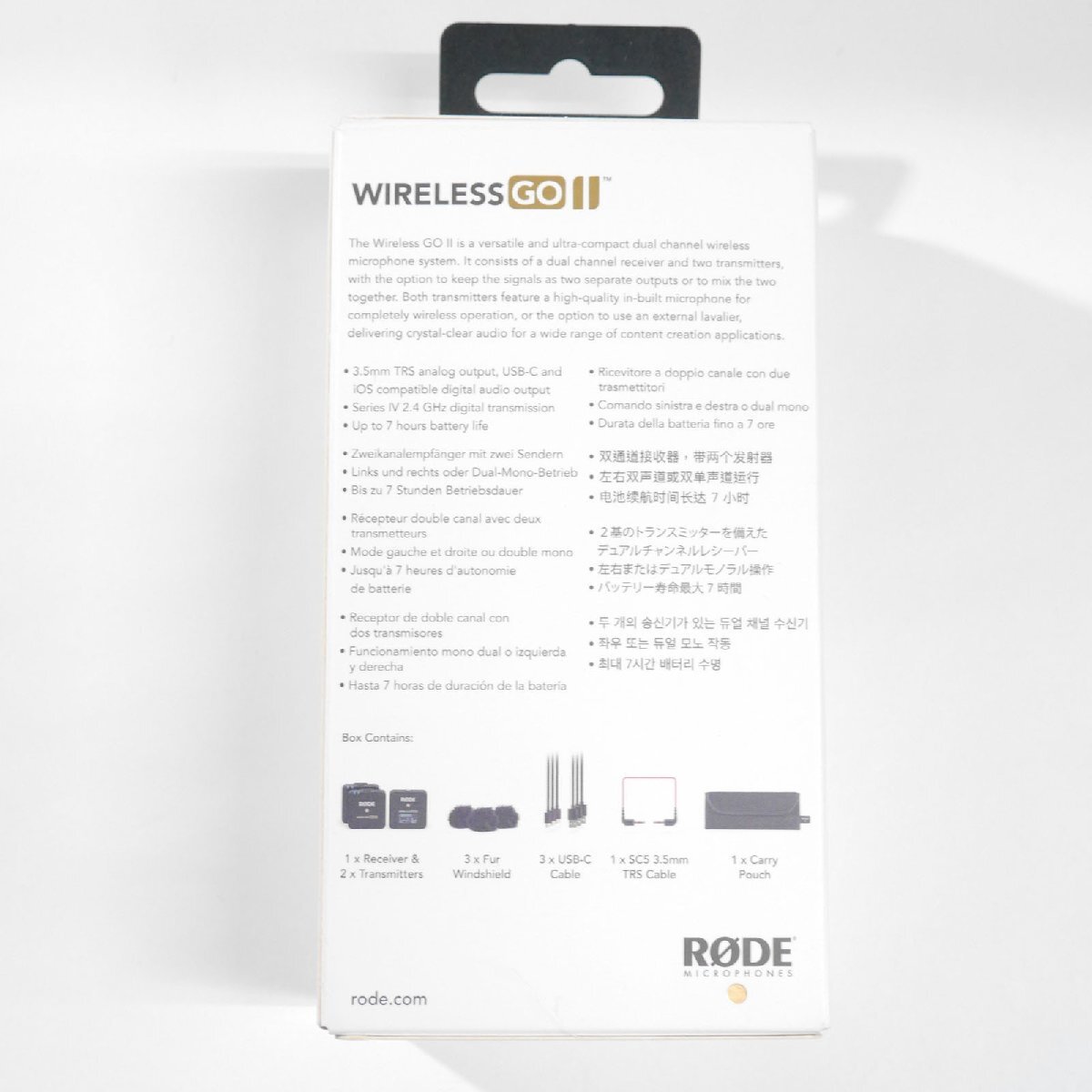 外装難あり RODE(ロード) Wireless GO II「ワイヤレスゴー II」ワイヤレスマイク 送信機x2 受信機x1セット デュアル WIGOII 送料無料_画像3