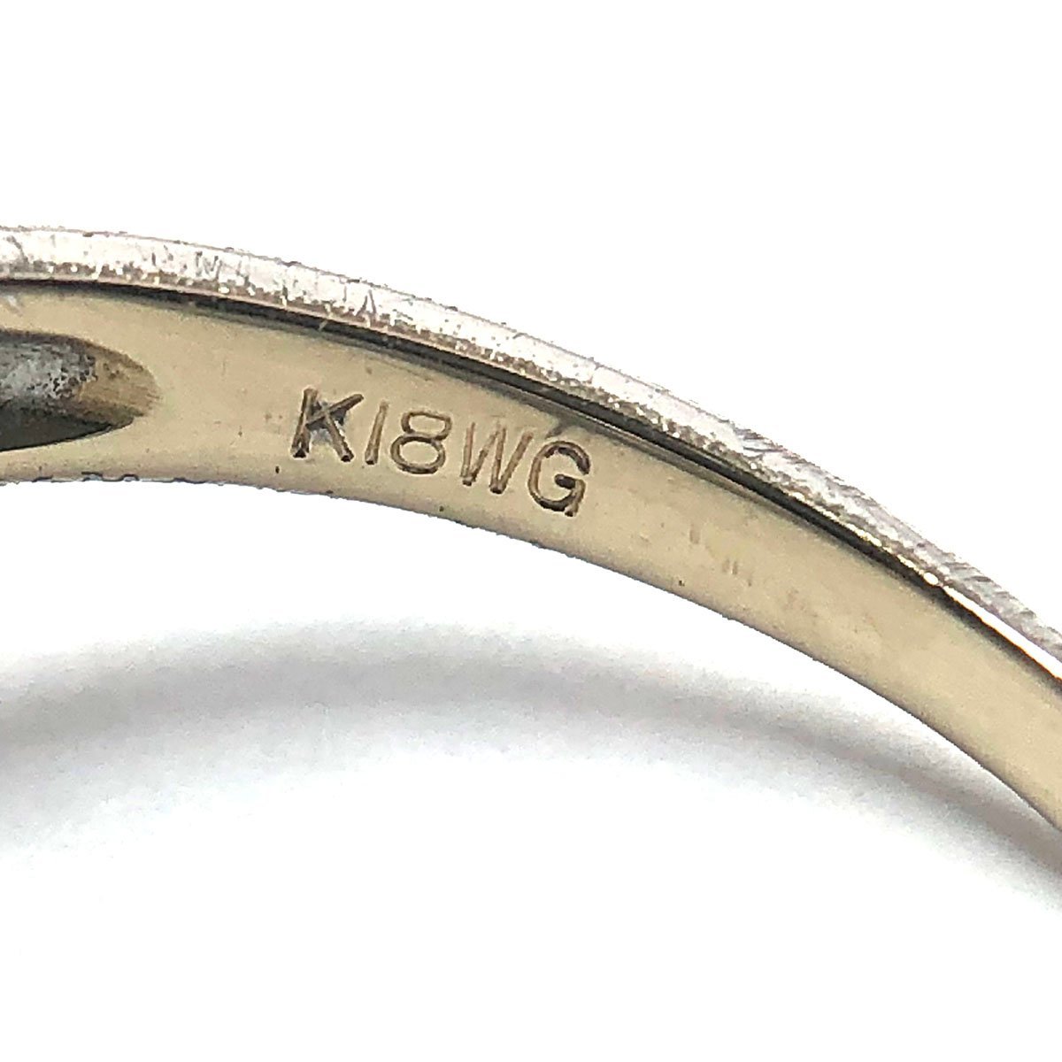 K18WG ダイヤ リング 指輪 D0.30ct 約1.6g 約12.5号 最大内径17.75mm 超音波洗浄済み 中古品 ＋_画像6