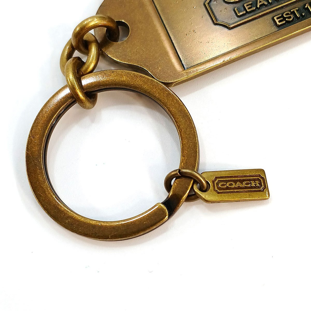  Coach key holder ta Glo go Mark hose and carriage bronze COACH used *