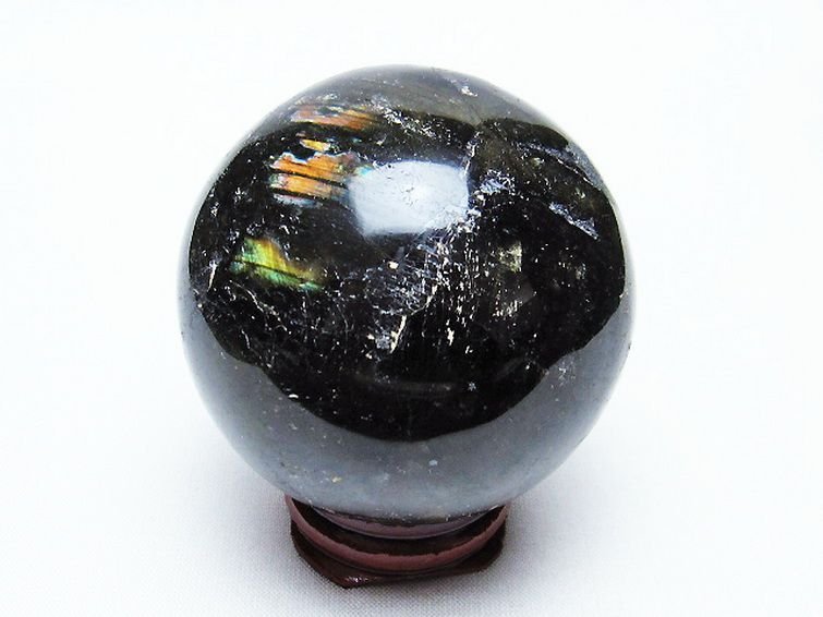 誠安◆天然石高級品ラブラドライト丸玉 60mm [T571-4435]_画像3