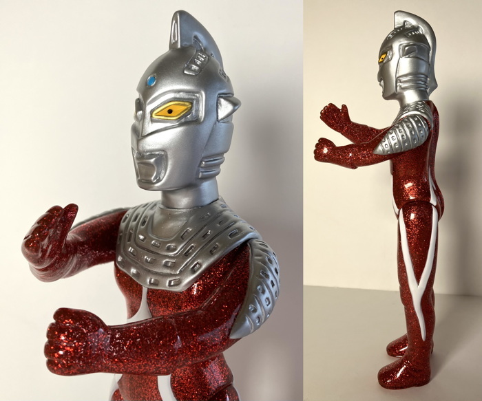 マルサン ウルトラセブン450 Red Glitter Ver　昭和の造形+令和の工程　赤ラメ限界充填　55周年記念ソフビ　新品未開封品_メーカーイメージ画像