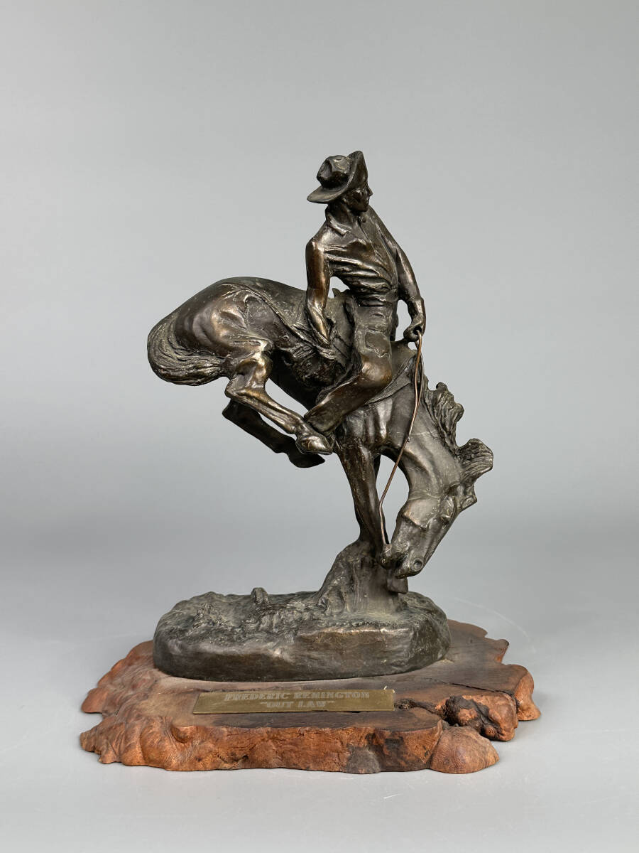 ブロンズ美術　カウボーイ彫刻　 フレデリック・レミントン Frederic Remington ブロンズ　置物_画像1