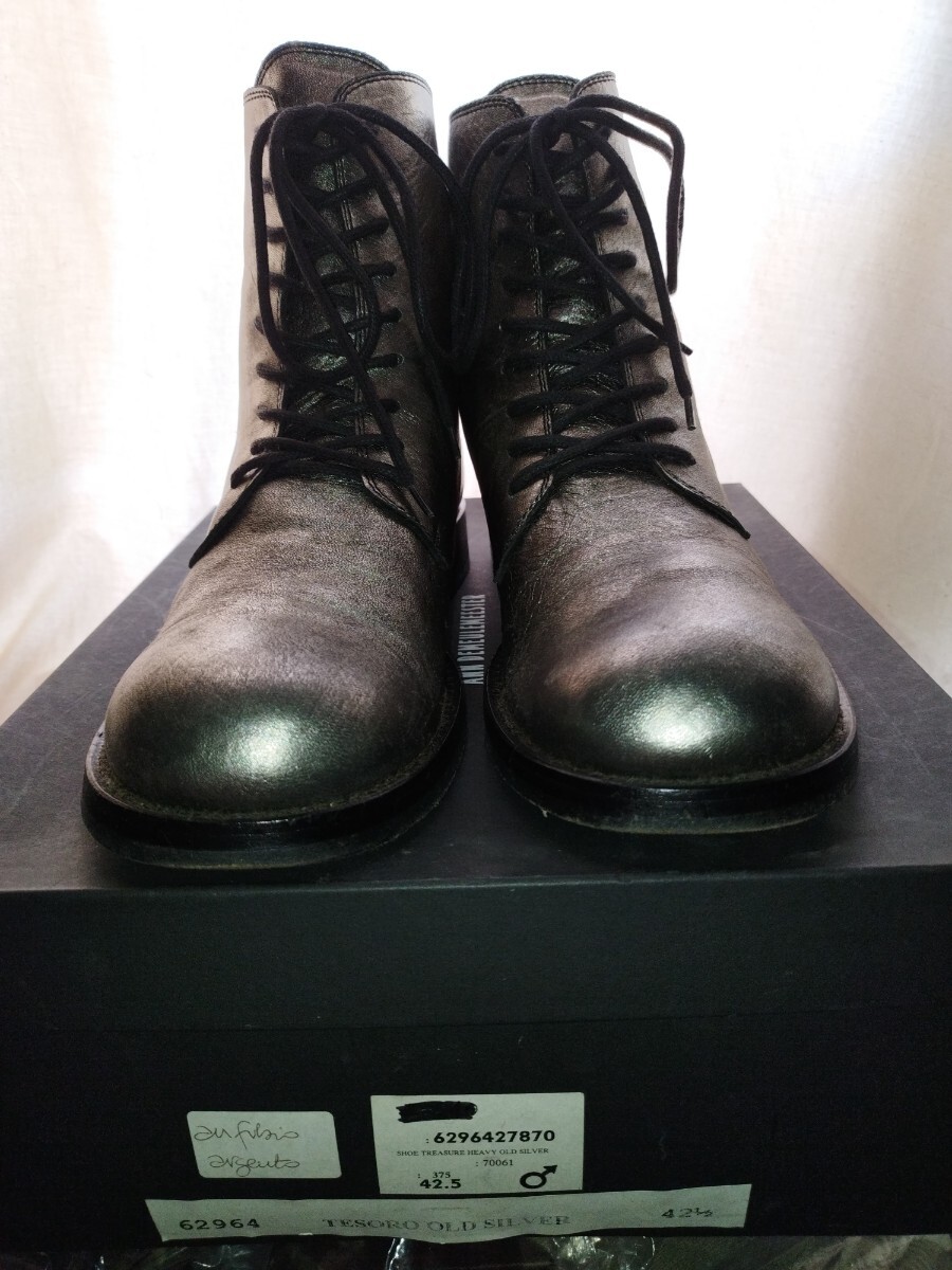 希少 アンドゥムルメステール シルバーレザーブーツ 初期コレクション アーカイブ 美品 サイズ42 箱付き 靴