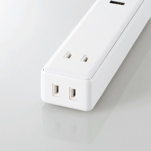 ■エレコム 電源タップ USB コンセント 1.5m USB×3個 AC差し込み口×2個 3.4A ホワイト