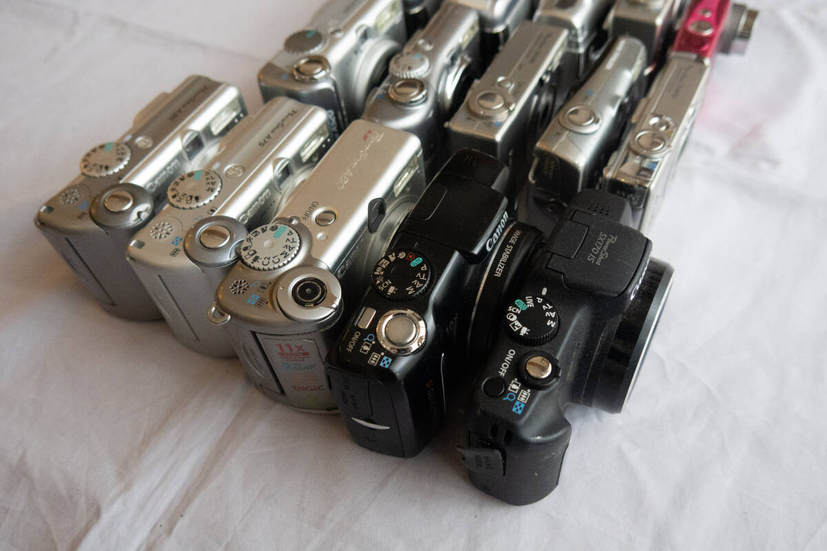 32 デジカメ ジャンク 15台 まとめ 纏め おまとめ 処分 未確認 大量 セット デジタルカメラ コンデジ 10台以上 Canon SX170 SX120 A80 など_画像8