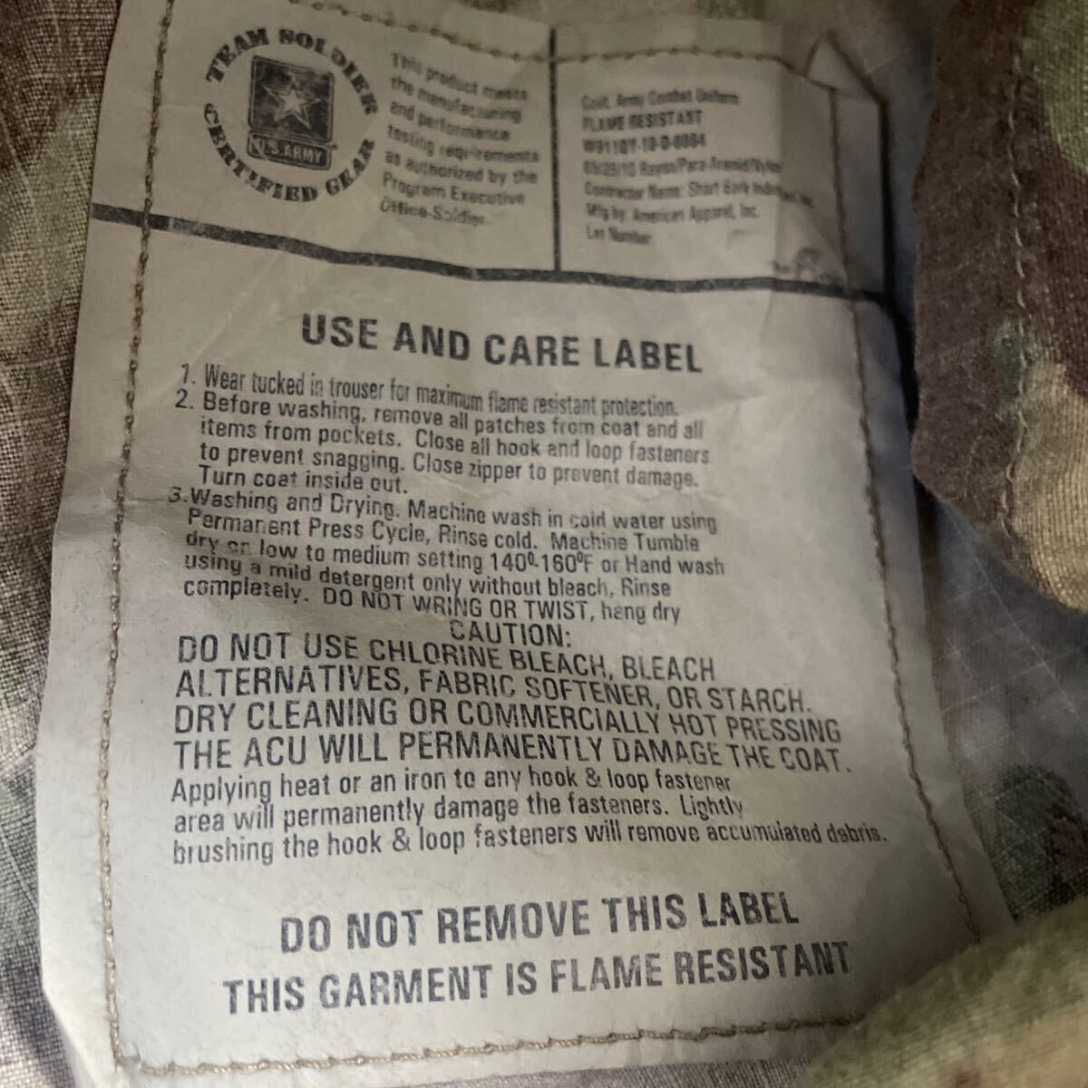 USARMY TEAM SOLDIER american apparel コンバットジャケット 古着 L-Lサイズ マルチカム ミリタリーの画像6