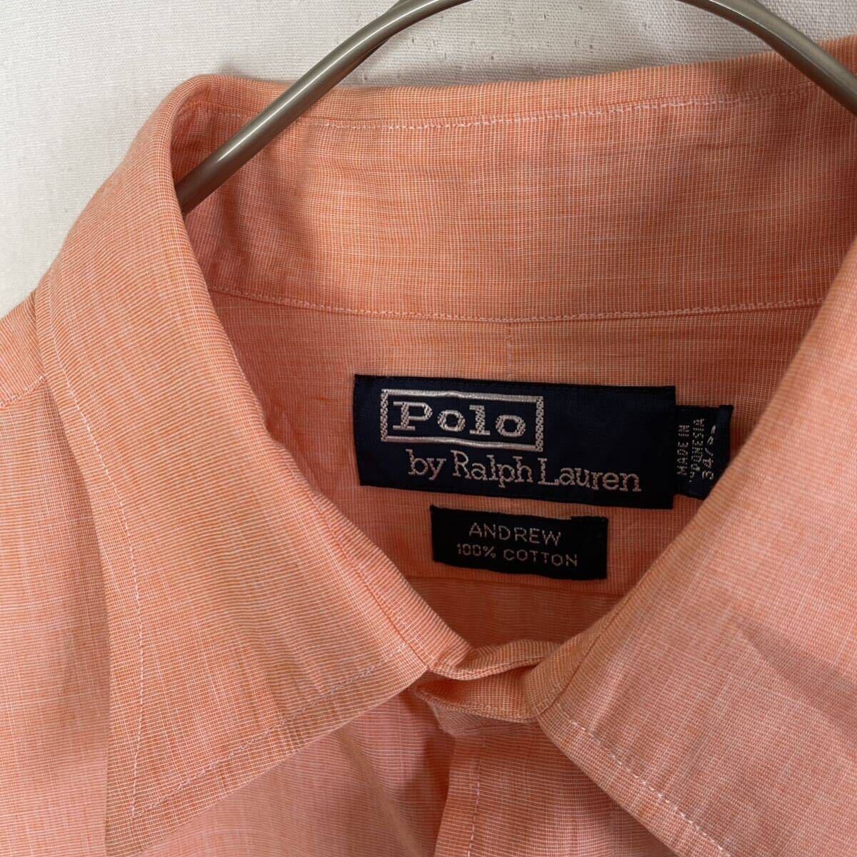 POLO by RALPH LAUREN 長袖シャツ　古着　151/2 オレンジ　_画像3