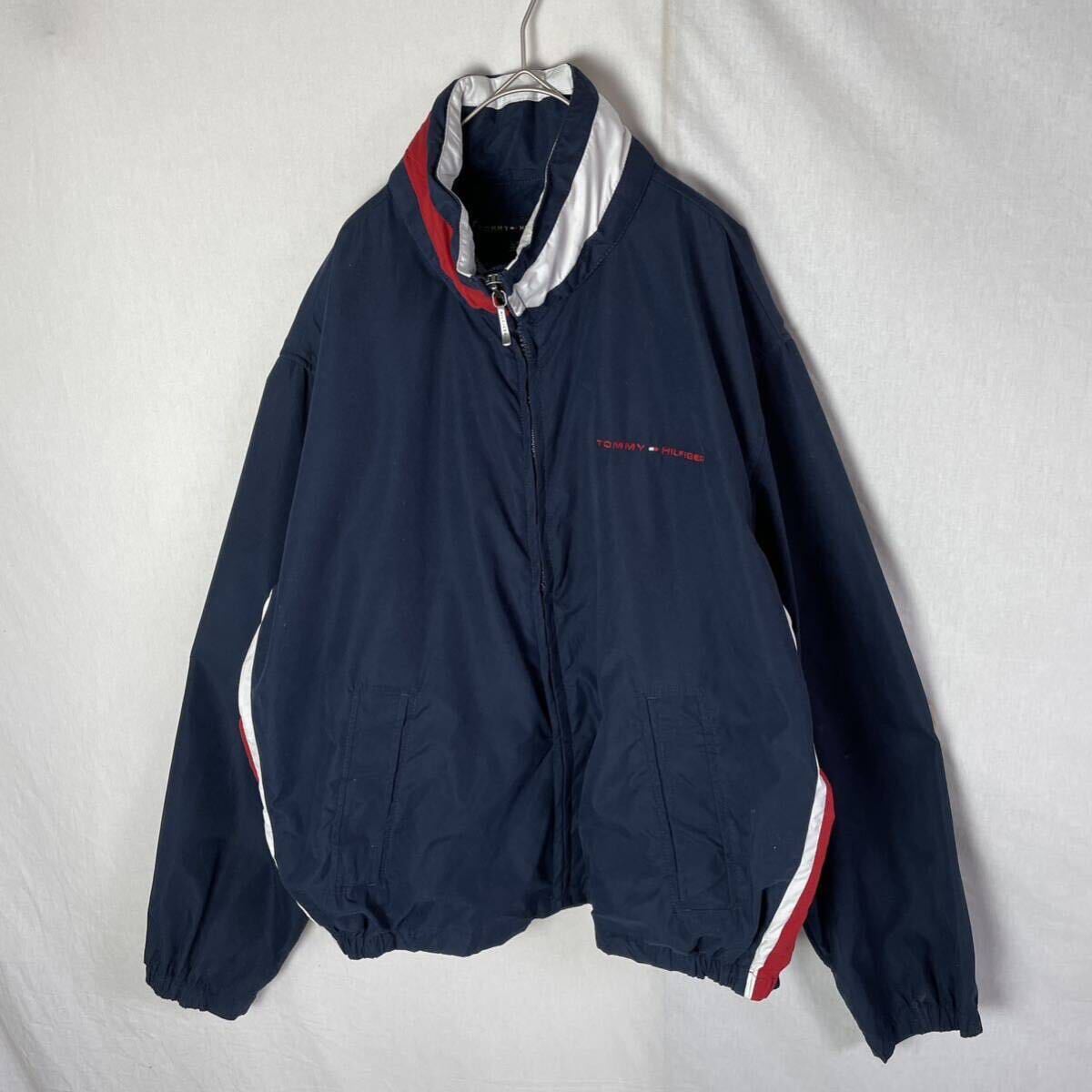 TOMMY HILFIGER ジップアップジャケット　古着　Lサイズ　ネイビー　_画像1