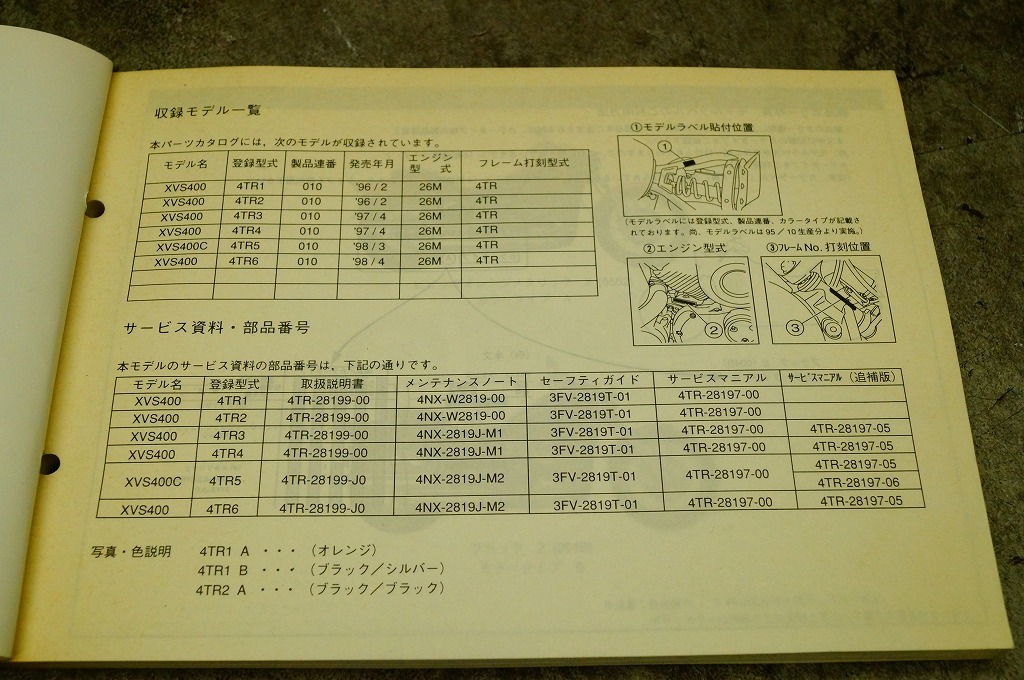 ヤマハ　ドラッグスター400(4TR1-6)　XVS400／400C　パーツカタログ　　10_画像4