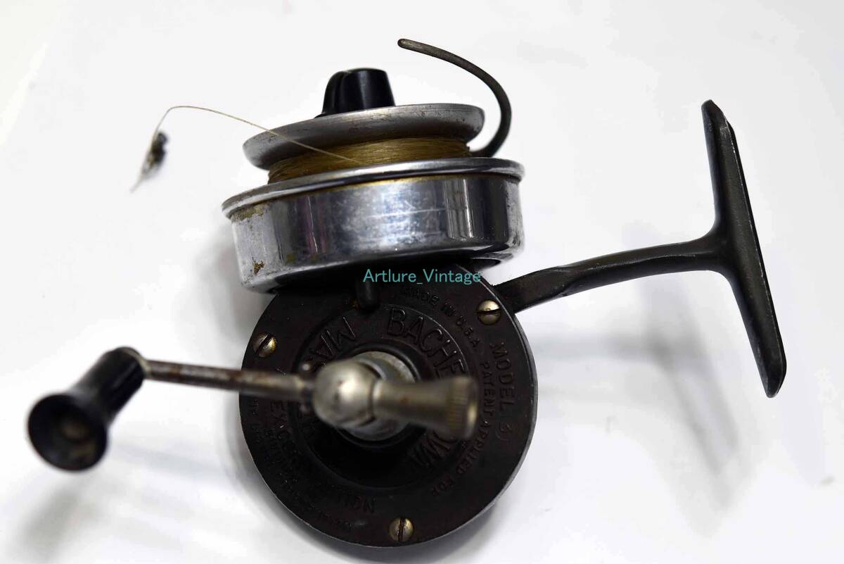 AIREX BACHE BROWN MASTER REEL MODEL 3 USA SPINNING REEL AX06-307 VINTAGE REEL,　OLD REEL,　HISTRICAL REEL ビンテージリール_画像2