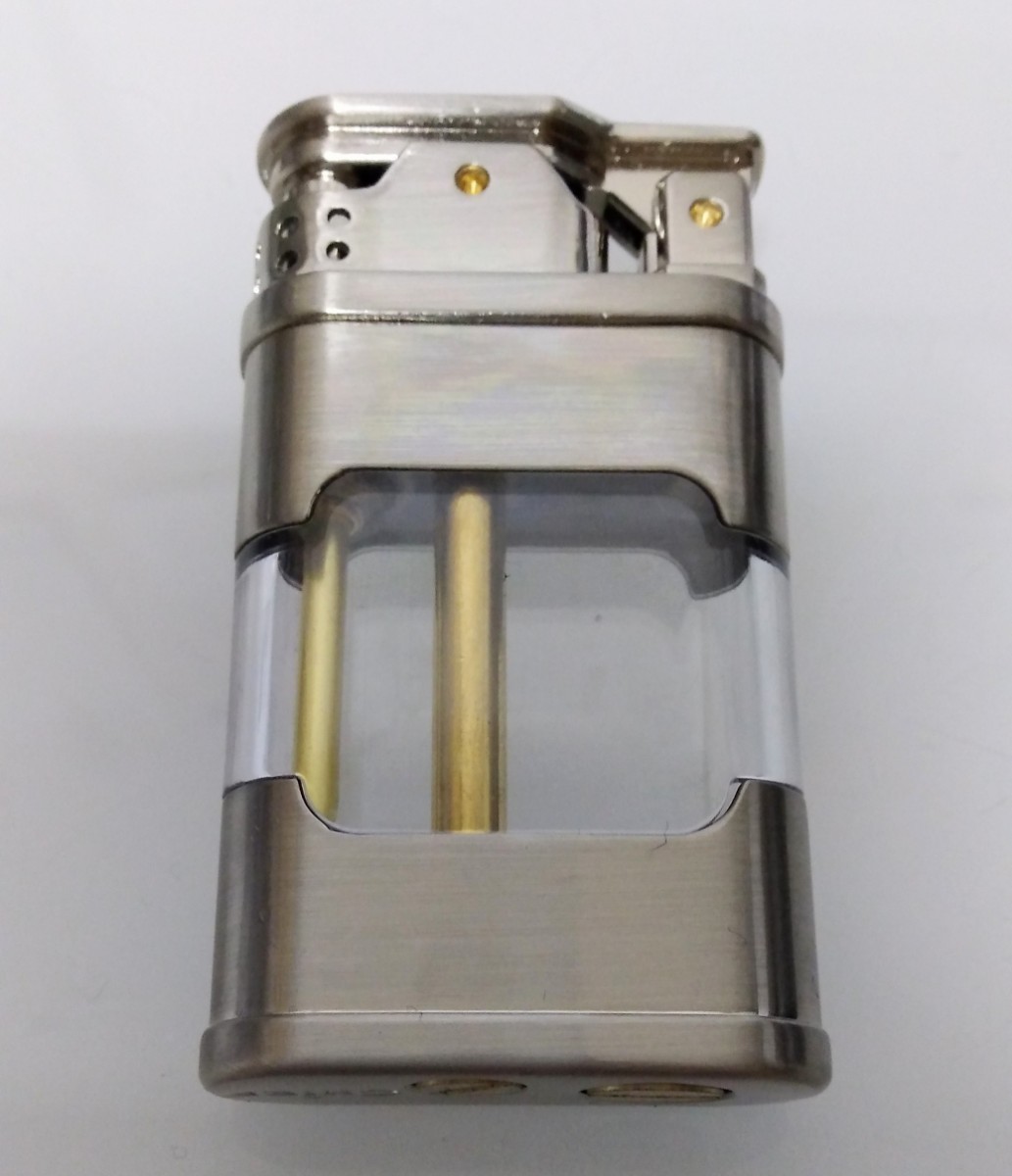 サイドスクロール ダブルアクションオイルライター 限定カラーシルバークリアタンク式オイルライター オイルが見える 人気 新品 国内発送_画像8