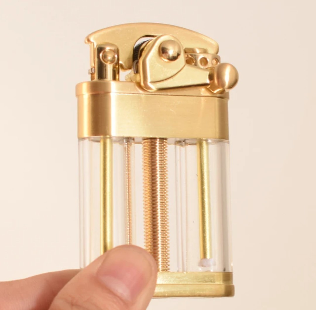  double tube double action oil lighter limitation color Gold clear tanker type oil lighter abroad . great popularity new goods domestic sending 