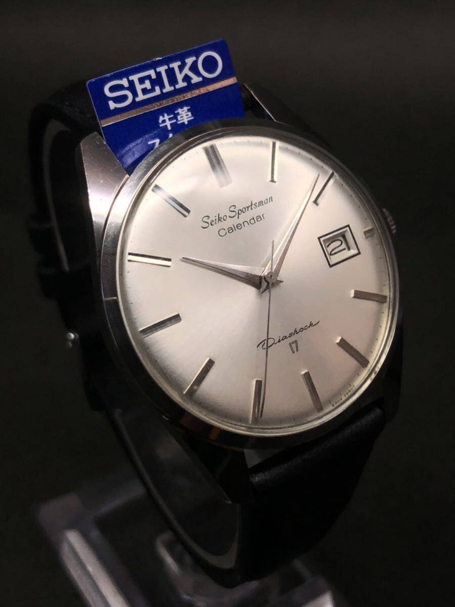 極希少/中古美品◆セイコー【スポーツマンカレンダー】1965年製造◆17石/手巻き◆SEIKO新品ベルト◆機械測定平置き±20秒(現状数値好調)_画像3