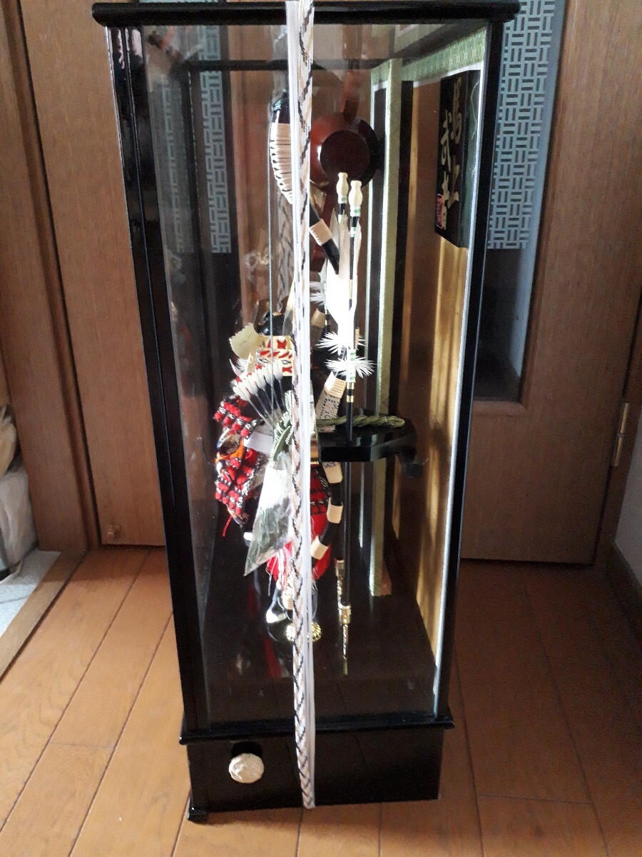 ◆送料無料◆五月人形★馬上武者★破魔弓飾り★オルゴール付　ガラスケース入　日本人形 端午の節句