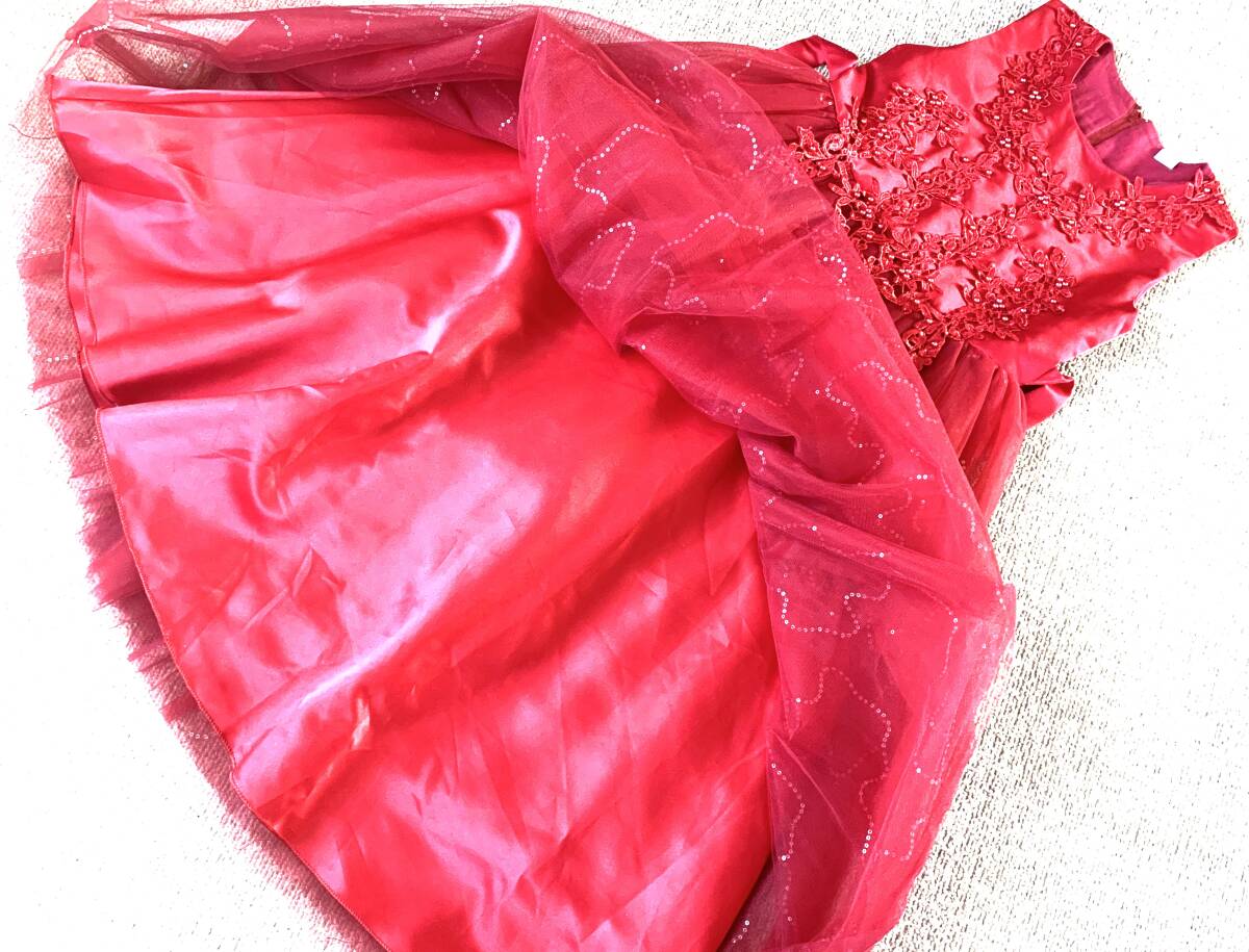 30　豪華な衣装　フォーマルドレス　赤　ジュニア150　　　_画像2