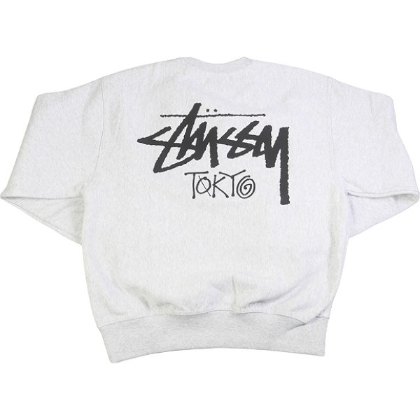 STUSSY ステューシー 24SS STOCK TOKYO CREW ASH HEATHER 東京限定クルーネックスウェット 灰 Size 【M】 【新古品・未使用品】 20789549_画像1