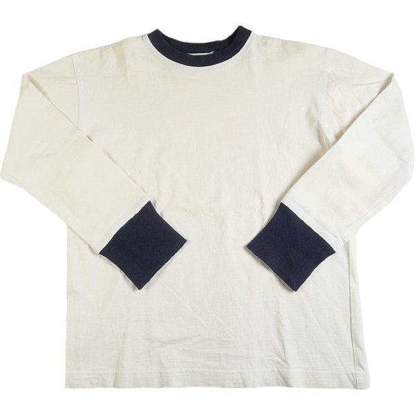 TENDERLOIN テンダーロイン LONG SLEEVE TEE WHITE/NAVY ロンT マリンタグ 白紺 Size 【M】 【中古品-良い】 20790101_画像1