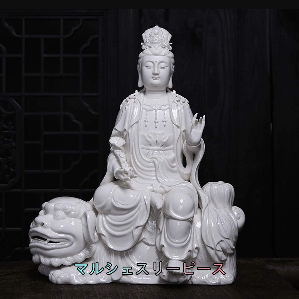 白磁文殊像 陶磁器文殊像 家庭用安置文殊仏像 仏教美術