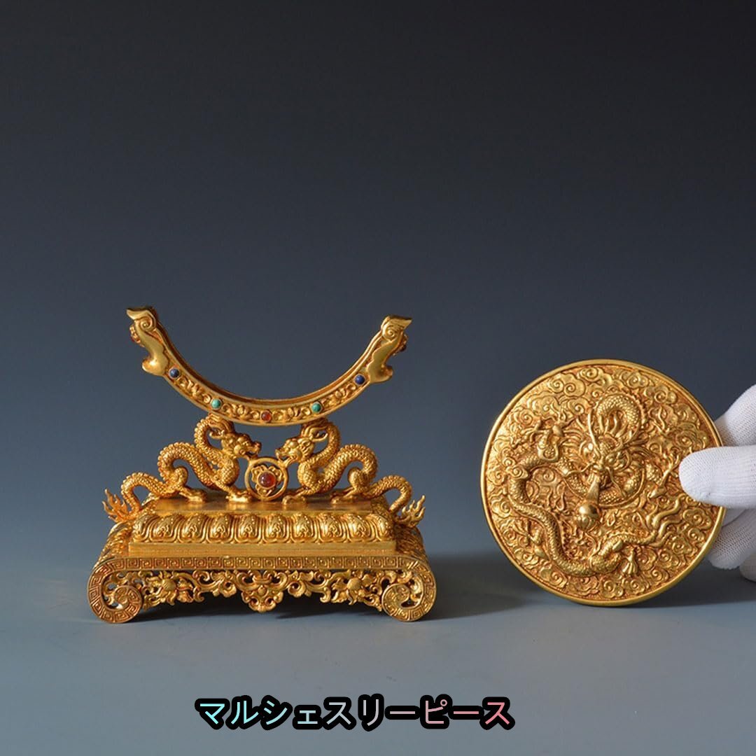 ミニ屏風 1曲屏風 【 龍の置物 龍神 】大開運 風水黄金龍/合金製 ミニ屏風 1曲屏風 【 龍の置物 龍神 】大開運 風水黄金龍/合金製