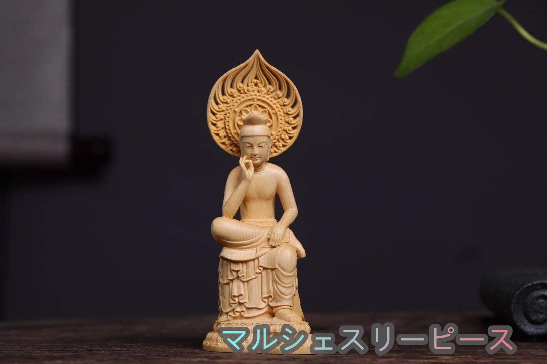 仏像 弥勒菩薩半跏思惟像 木彫仏像 桧木製高さ20CM