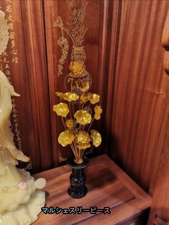 「密教 法具 寺院用仏具」　供養 常花 アルミ製　1対 　高さ：40CM_画像2