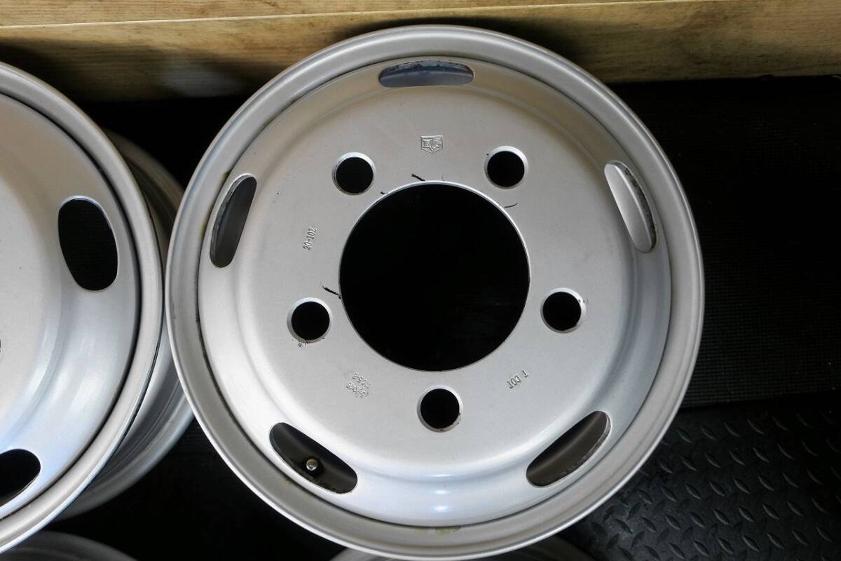 激安 良品 RTG スチールホイール いすゞ エルフ 16×5.5J 116.5-8 PCD 203.2 5穴 ハブ 146 6本SET 使用僅か 倉庫保管品 手渡しOK 迅速発送の画像3