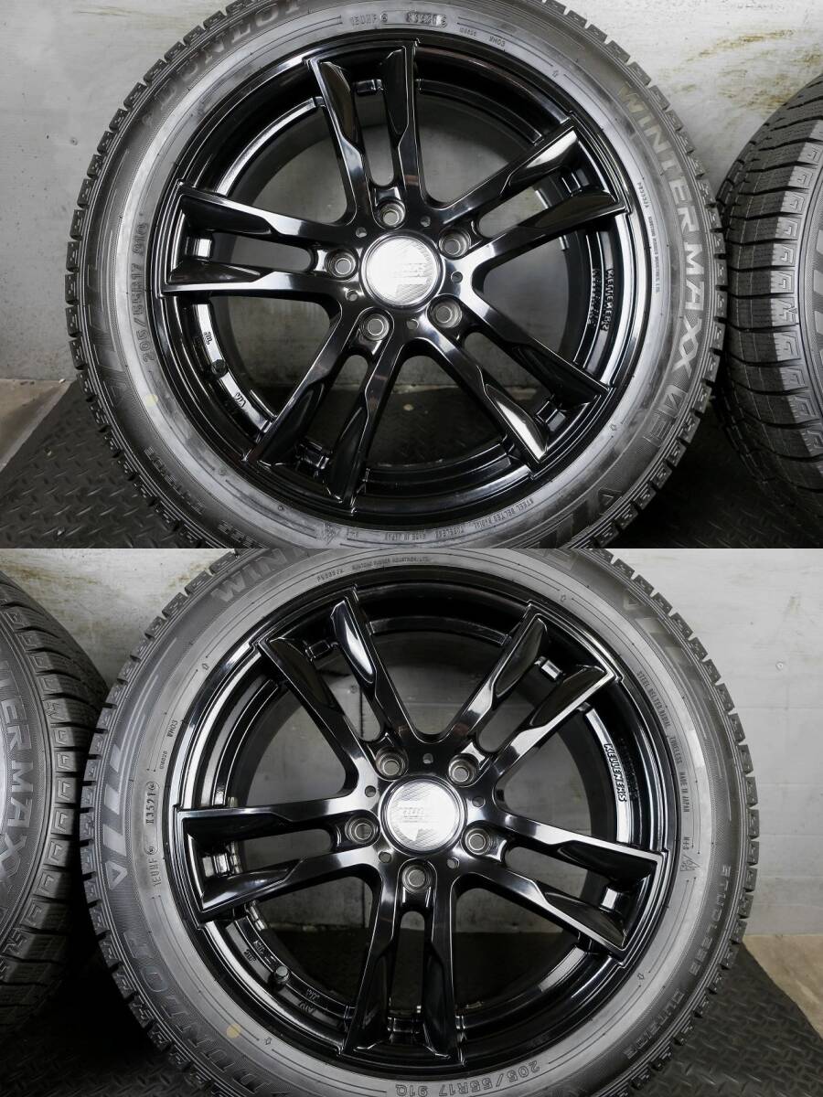 雪道安心 2021年製 国産スタッドレス ダンロップ WM03 205/55R17 ケレナーズ スポーツ PCD120/5H BMW MINI ミニ R60 クロスオーバー 即納の画像3