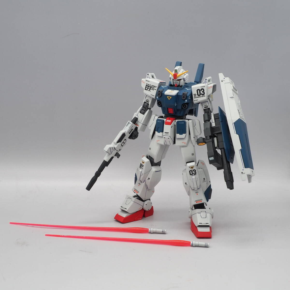 【塗装済改修完成品】 HGUC HG 1/144 RX-79 BD-1/2/3 ブルーディスティニー 1/2/3号機 EXAM 3体セット_画像10