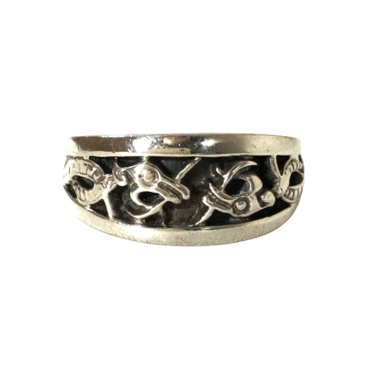 クロムハーツ CHROME HEARTS リング ナローVバンドリング ケルティック シルバー NARROW V BAND CELTIC RING CLT 指輪 17.5号