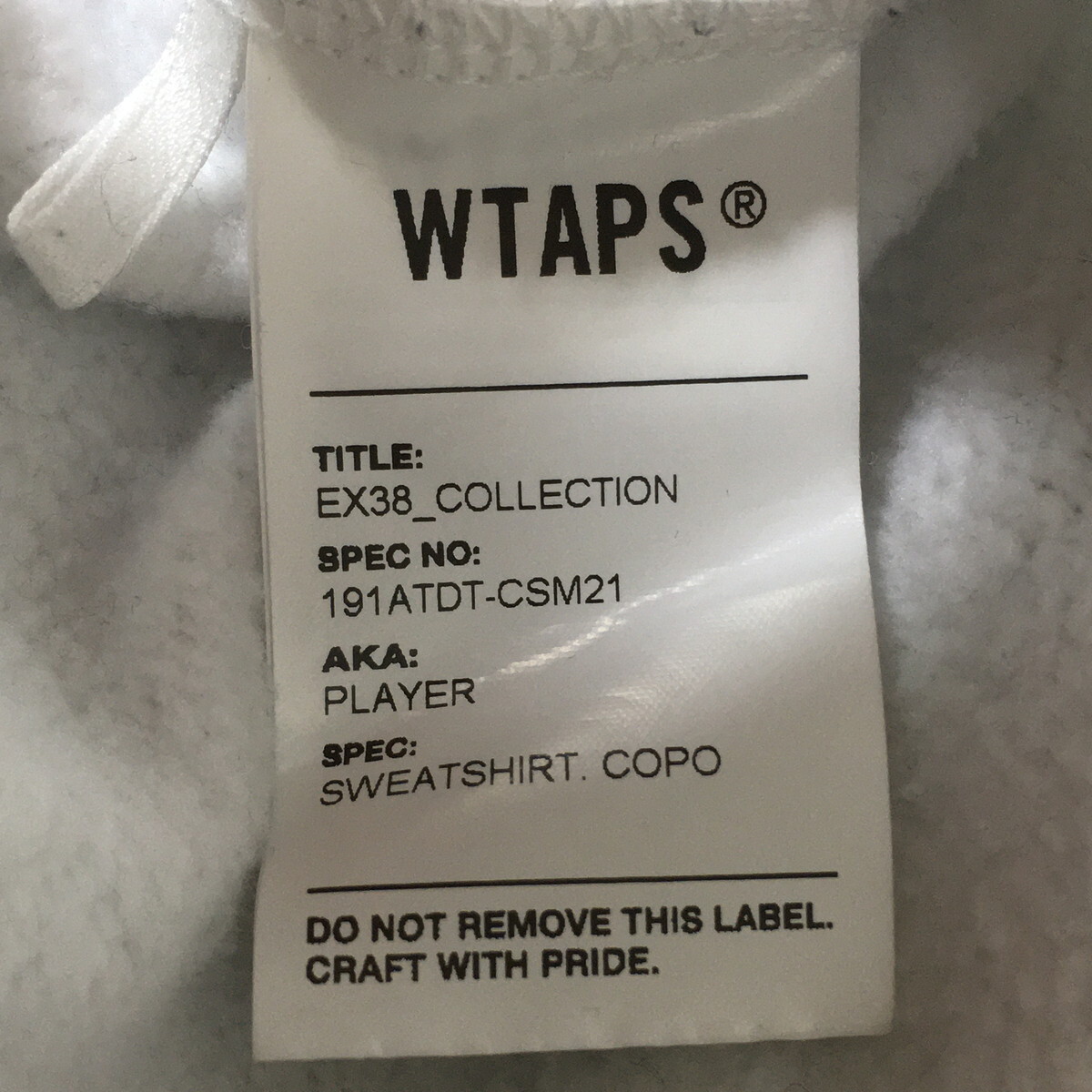 Wtaps ダブルタップス PLAYER SWEATSHIRT COPO ハーフジップ プレイヤースウェット ホワイト ネイビー 191ATDT-CSM21 白 紺 L 03_画像4