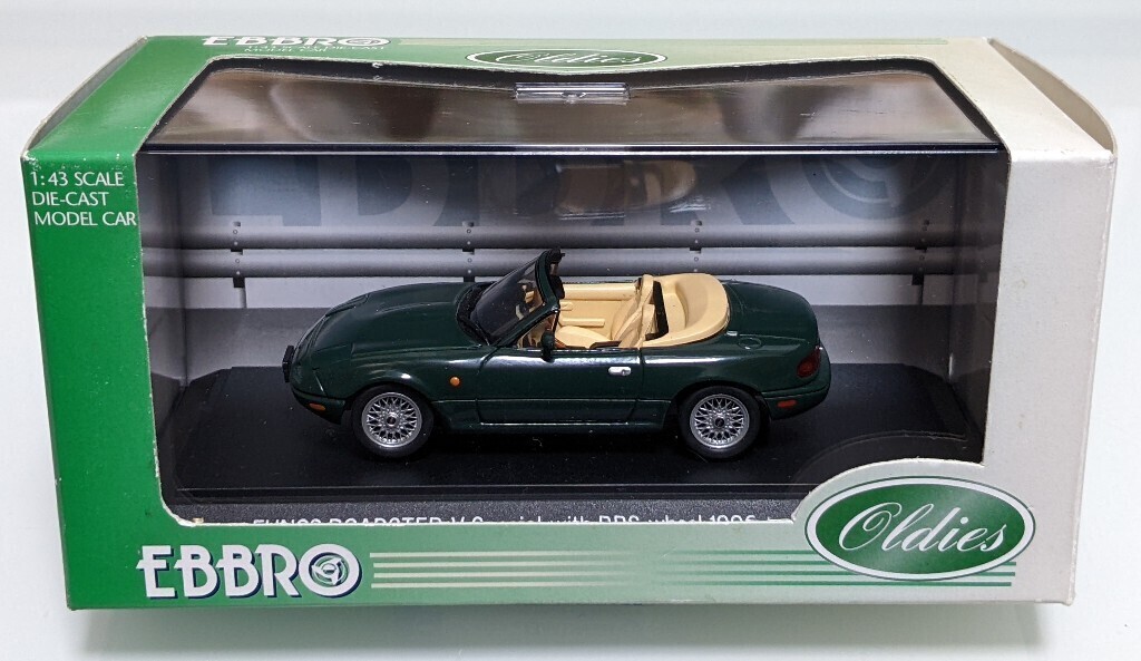 EBBRO エブロ 1/43 ユーノスロードスターVスペシャル BBSホイール1996 グリーン 限定3000台★美品★リトラ可/ハード&ソフトトップ付属_画像3