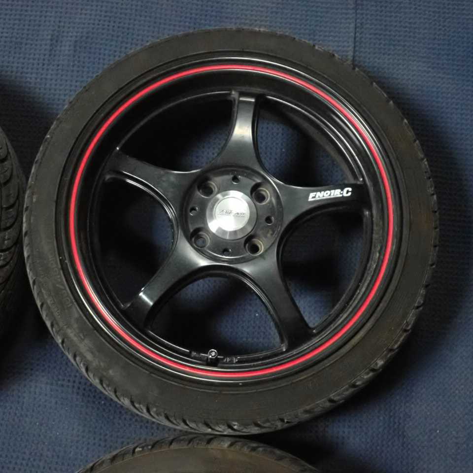 平成20年 コペン L880K 外し 5ZIGEN 5次元 ProRacer FN01R-C 16インチ アルミホイール タイヤ 4本セット 165/45R16 中古 即決_画像3