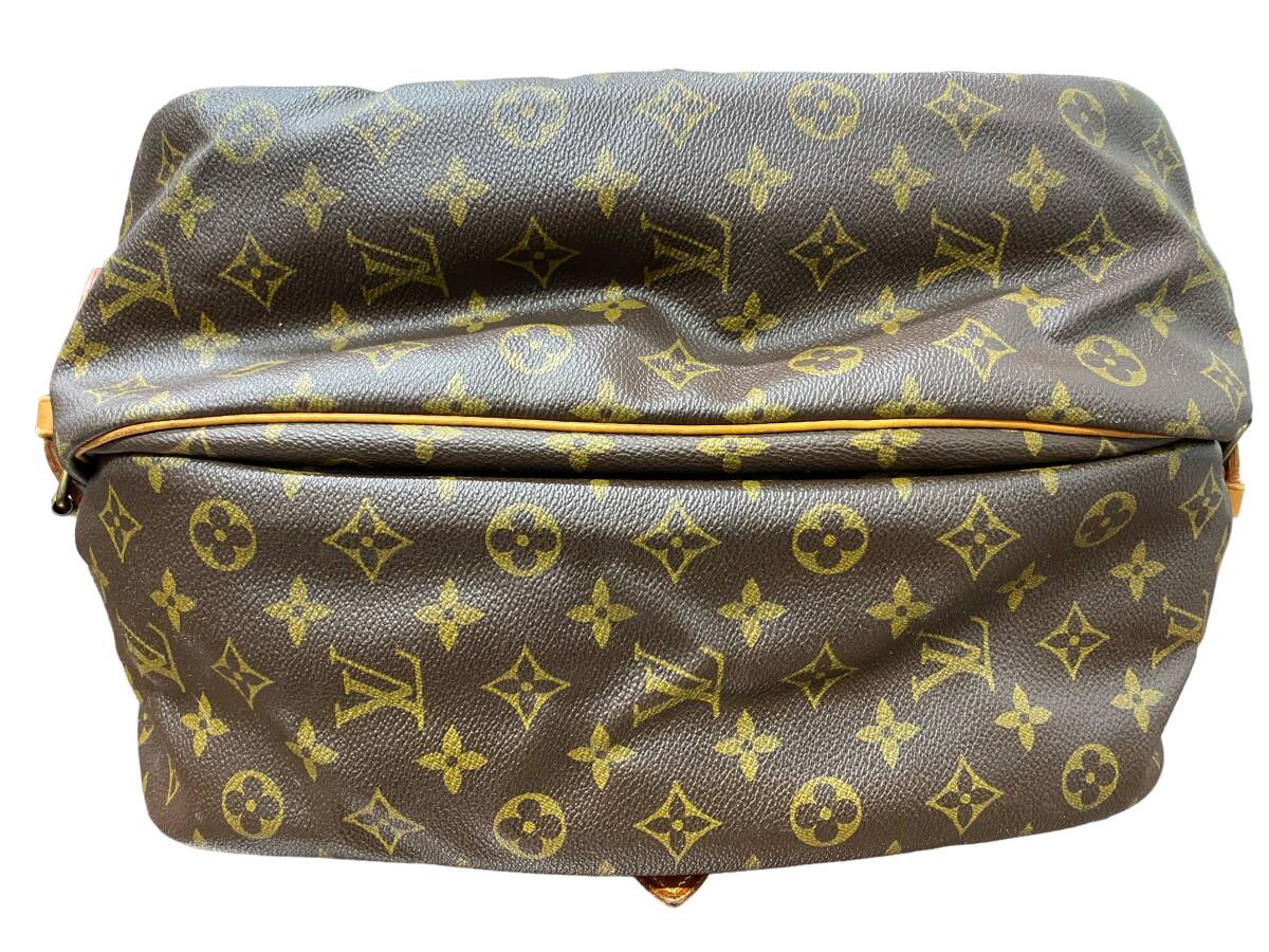 954-1248 ルイヴィトン LOUIS VUITTON モノグラム ソミュール35 M42254 AR8911 ショルダーバッグ ブラウン レザー 中古 ヴィンテージ_画像4