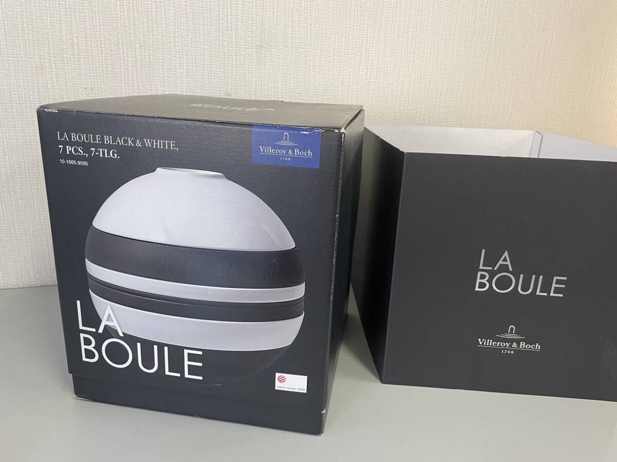 戸高μ1東京直接大歓迎！【 Villeroy&Boch 】 LA BOULE ブラック＆ホワイト ビレロイボッホ 参考上代49000円_画像5