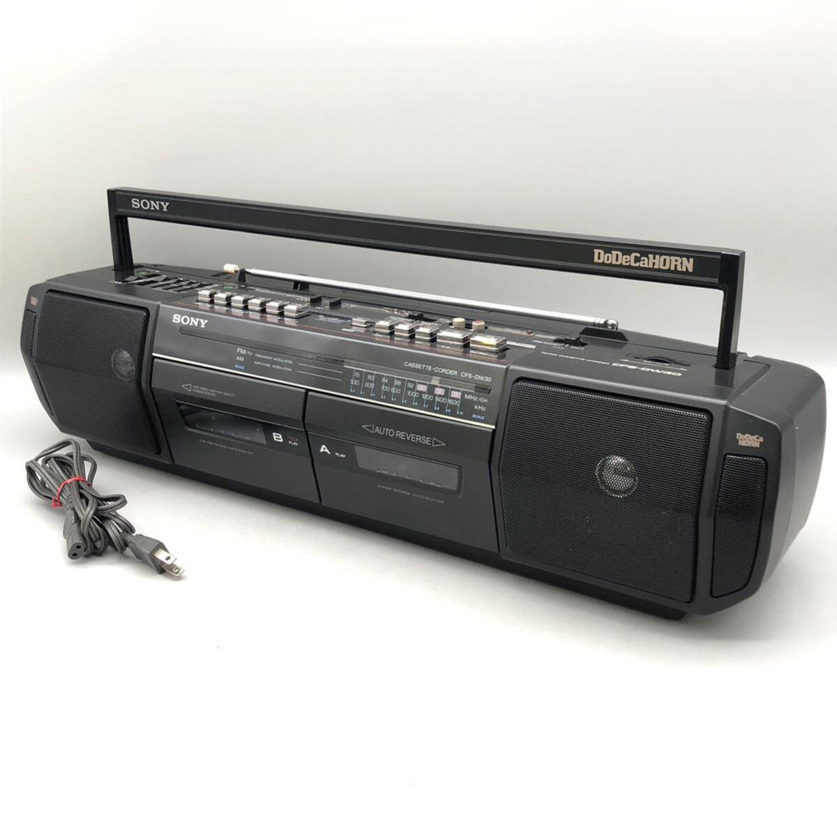 [ beautiful goods ] SONY Sony DoDeCaHORNdoteka horn CFS-DW30 radio-cassette body radio stereo cassette recorder box attaching operation verification ending rare 