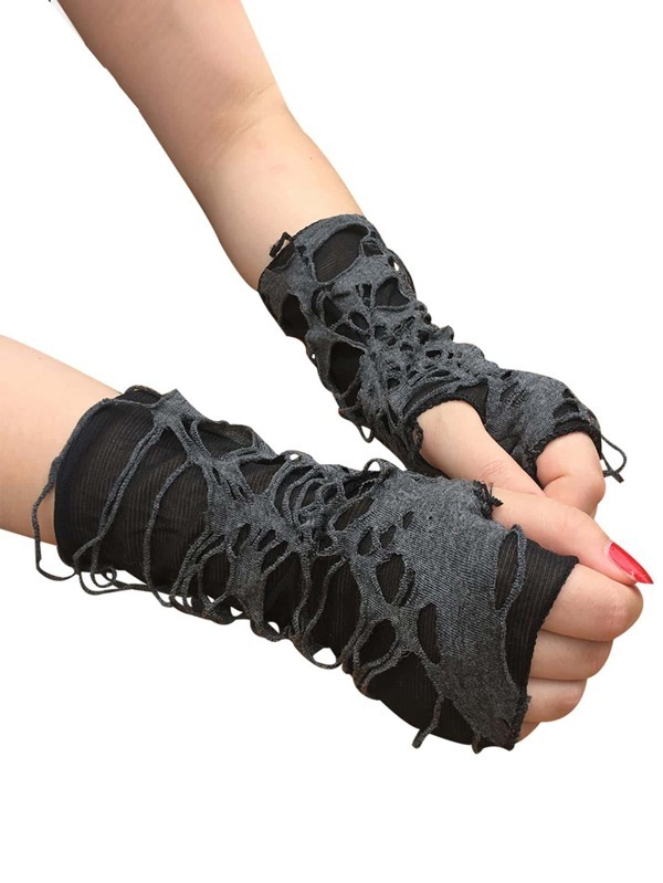 レディース アクセサリー 手袋 1 ペアの女性は日常生活のためのパンク指なし手袋をリッピング_画像1