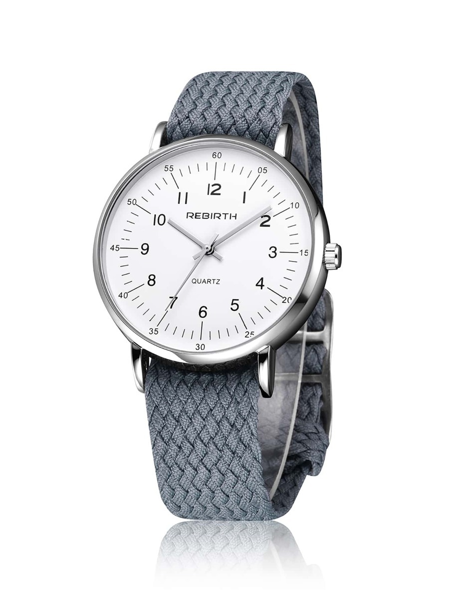 腕時計 メンズ クォーツ シンプルなメンズ時計 クオーツ式 キャンバスストラップ付き_画像4