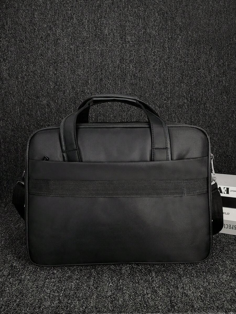 メンズ バッグ ビジネスバッグ ビジネスバッグ スーツケース 男性用 クラシックデザイン 黒色 レーベル デコレーション 16.5_画像3