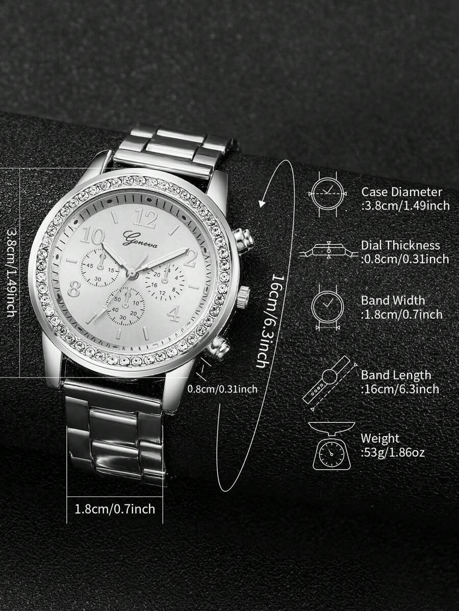 腕時計 レディース セット デジタル スチールバンド ウォッチ ファッション シンプル レディース お洒落 ハート型 ストーン 付_画像5