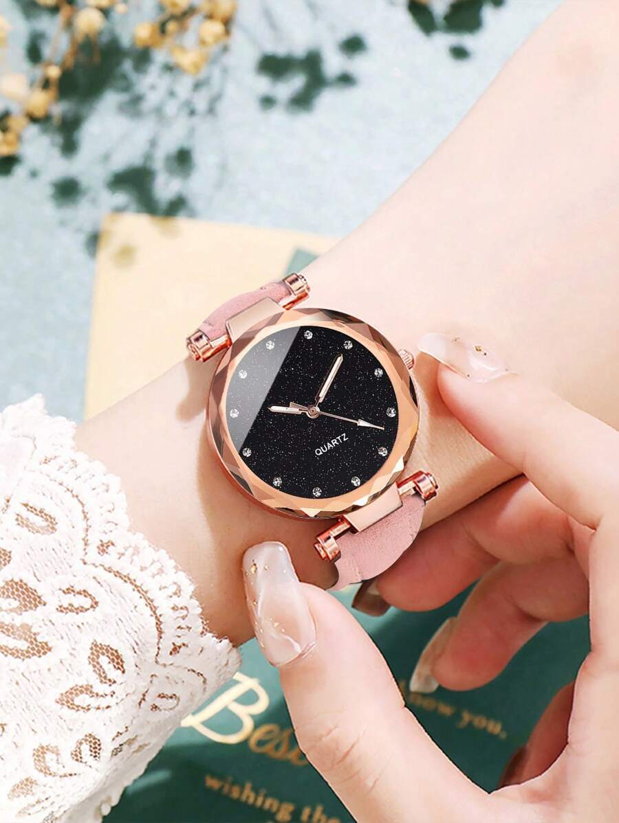 腕時計 レディース クォーツ 女性用腕時計 腕時計 ピンク カジュアル レディース レザー 紫外線発光針_画像1