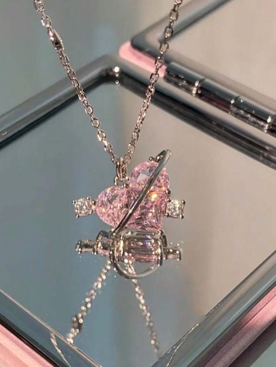 レディース ジュエリー ネックレス ペンダント ハート型の宇宙モチーフ ネックレス 彼女へのプレゼントに最適 1個_画像4