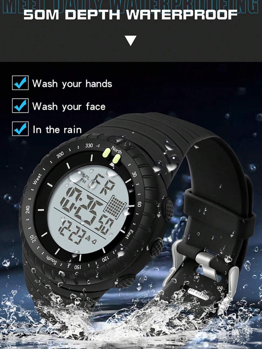 腕時計 メンズ デジタル トップブランドの防水デジタル腕時計。日常生活にぴったりで、アウトドア、釣り、キャンプに最適です。ライトや_画像3