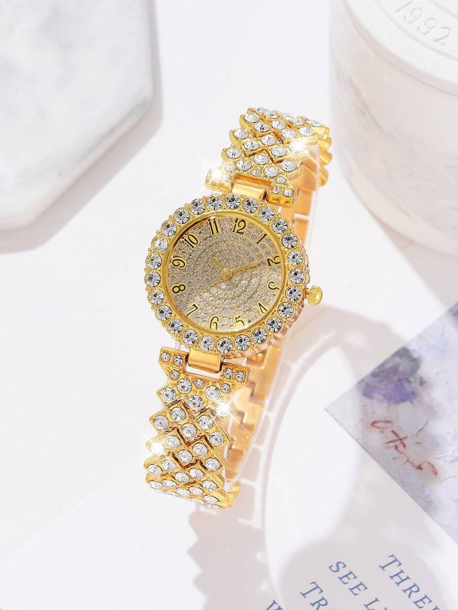 腕時計 レディース セット 7個 カジュアル、エレガント、ファッショナブル 女性用亜鉛合金ゴールドクォーツ時計、亜鉛合金ブレスレッ_画像3